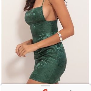 Satin embroidered dress